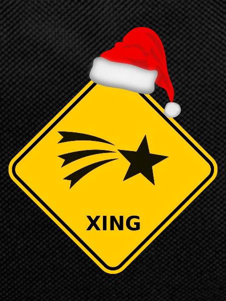 "Christmas star" with Santa hat