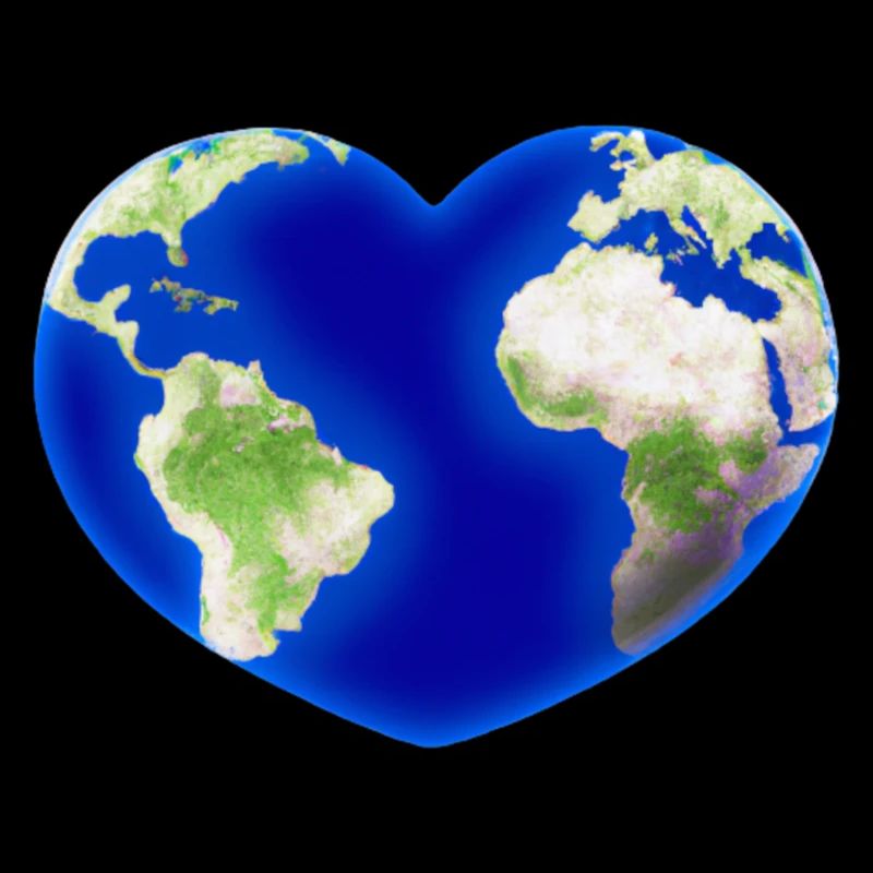 Heart-shaped Earth Planet Heart Gift Idea