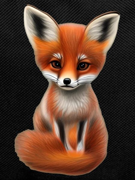 Fox Hand Painted Fox Puppy