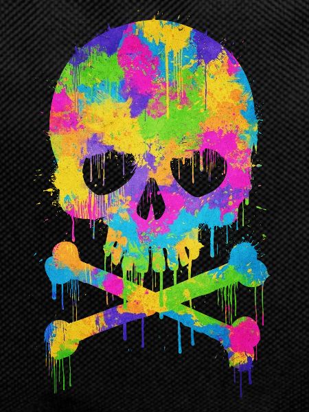 Trendy & Cool Abstract Graffiti Skull