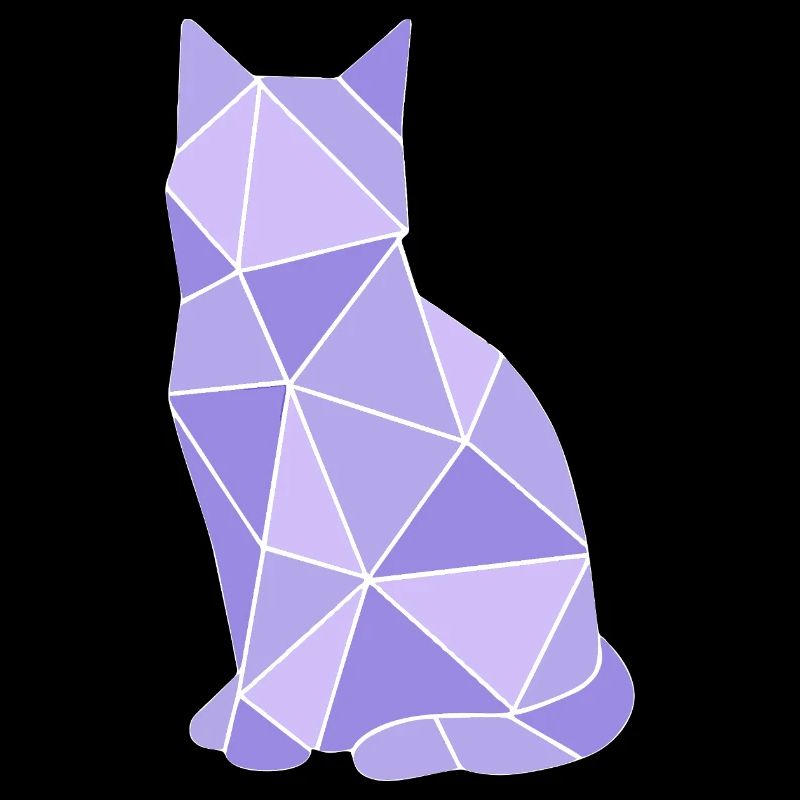 Chat Géométrique Lavande