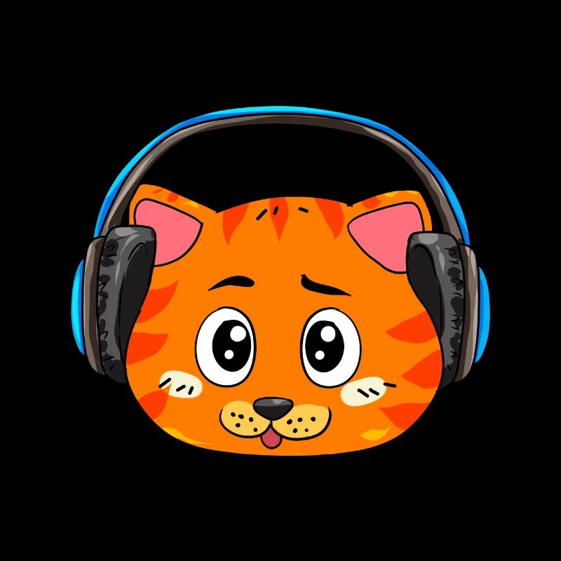 Cat with headphones