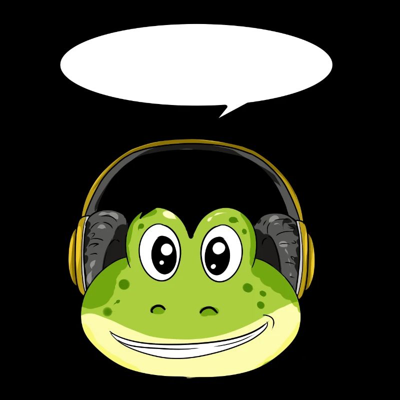 Frosch mit Kopfhörer