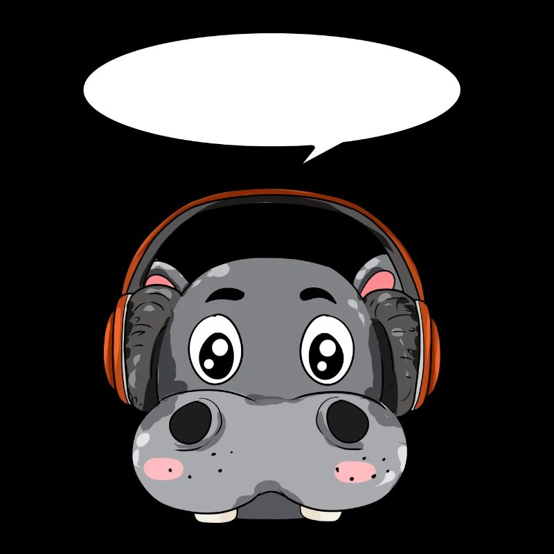 Hippopotames avec écouteurs