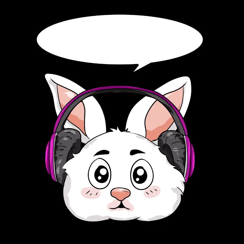 Lapin avec écouteurs