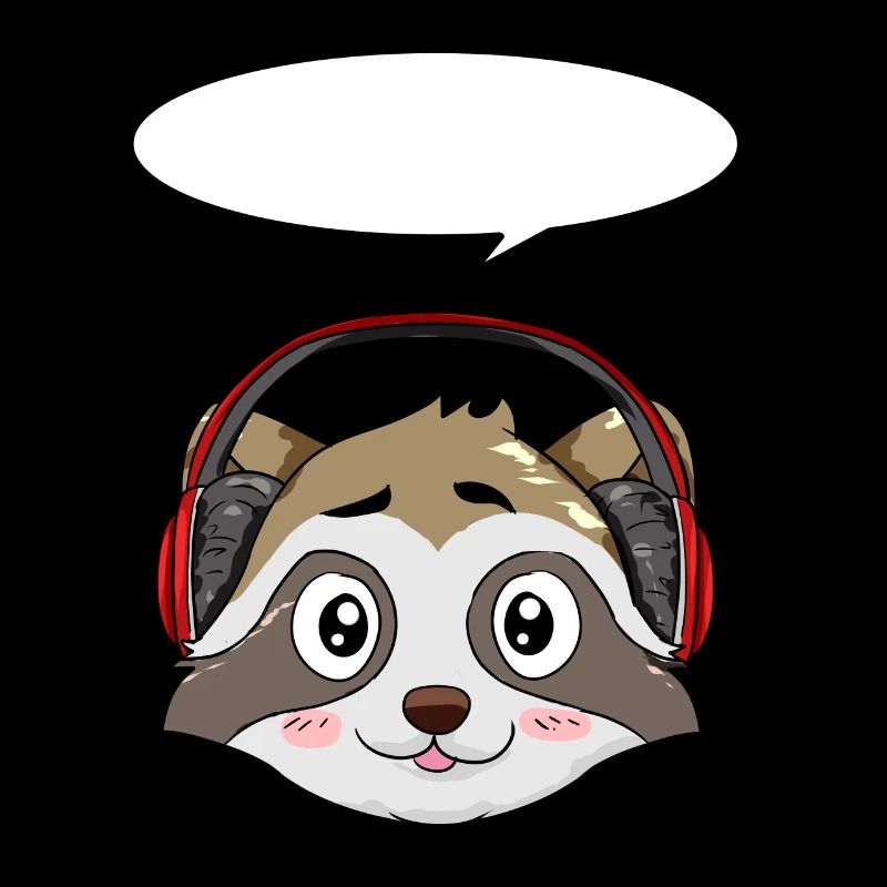 Waschbär mit Kopfhörer