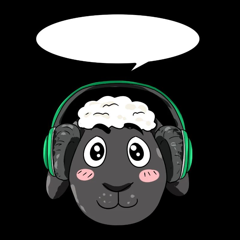 Mouton avec écouteurs