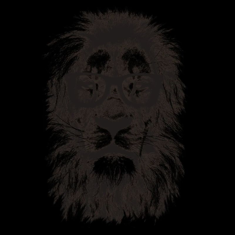 Schwarzer Hipster-Löwe