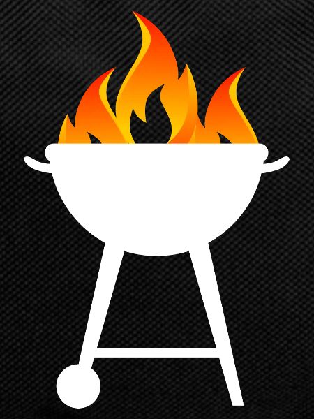 Grill with flames