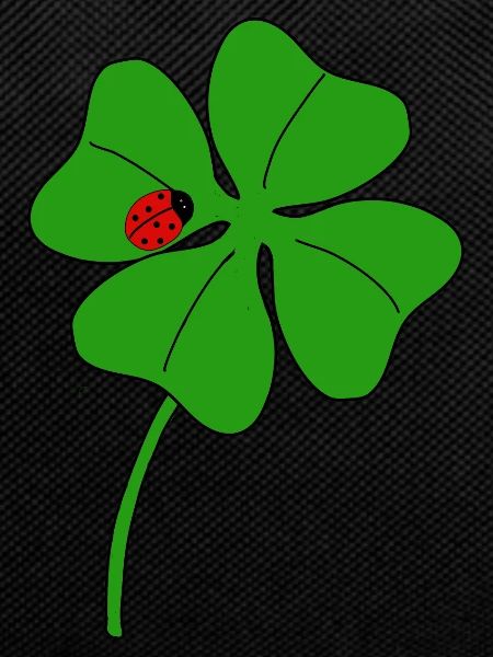 Lucky clover leaf with ladybug