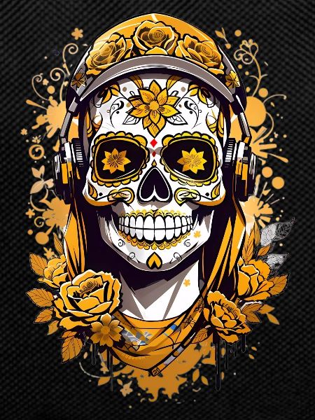 Golden Sugar Skull