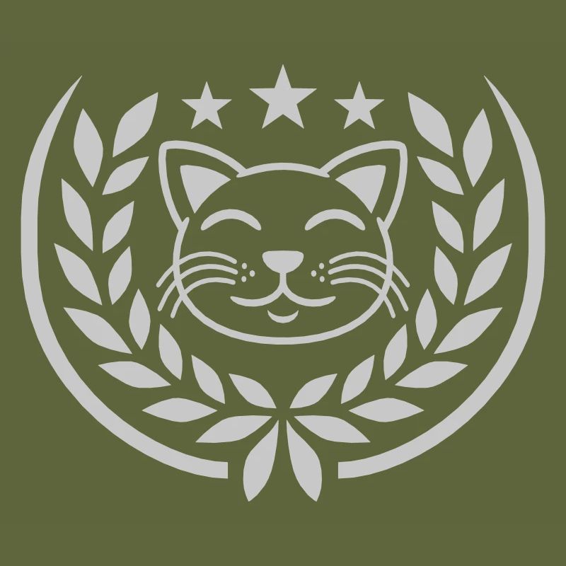 Star Face Cat Laurel Wreath