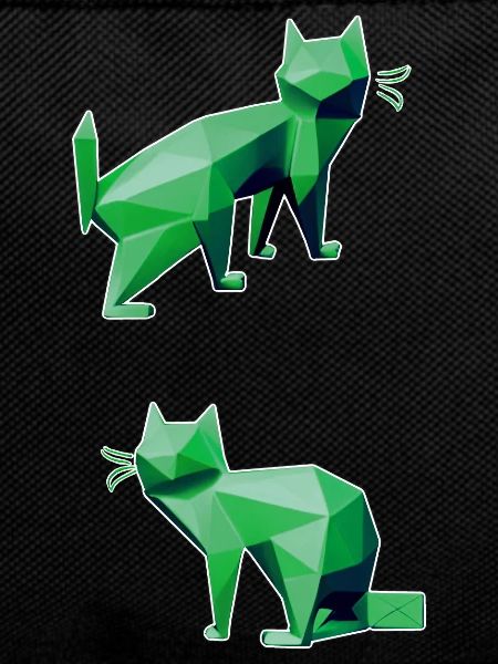 Green Geometry Cats Duo