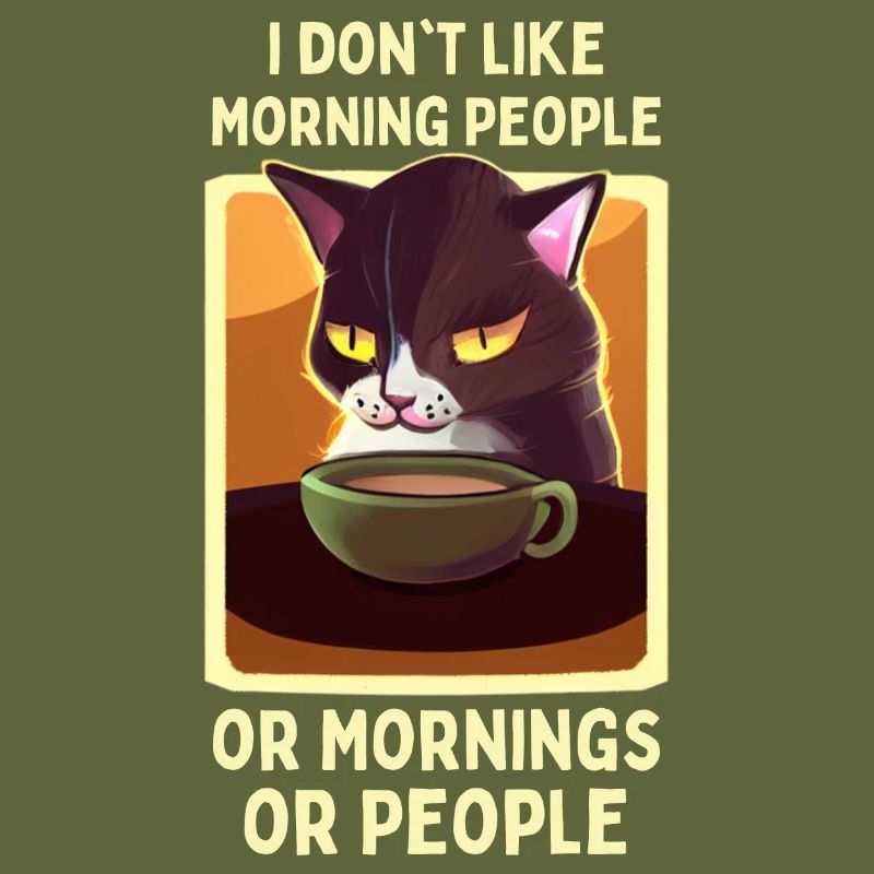 Kaffee Katze lustiger Spruch Müde Katze Kaffee