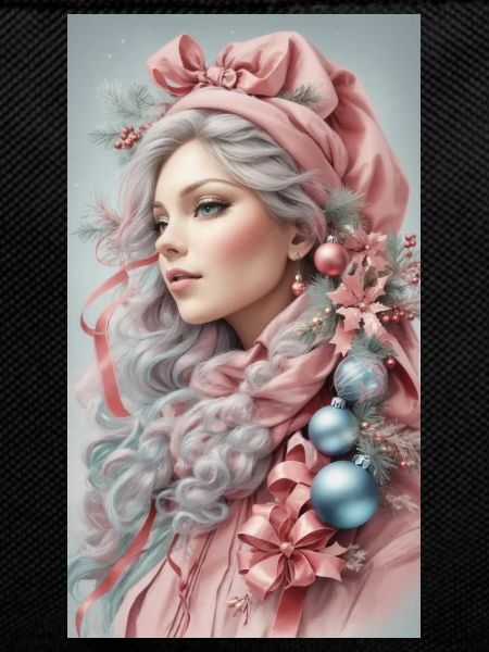 woman dressed christmas