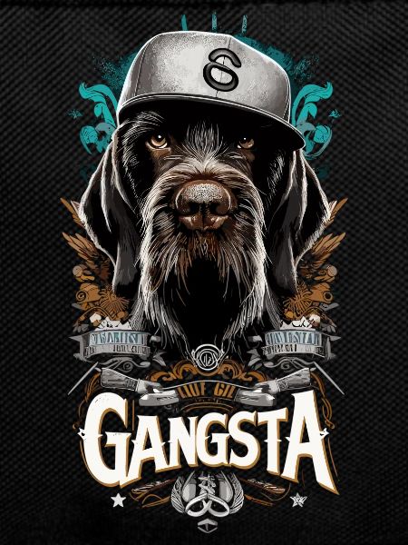 German Wirehaired Gangsta Dog Gift