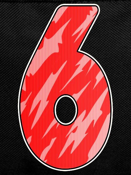 Nummer 6 Muster Rot
