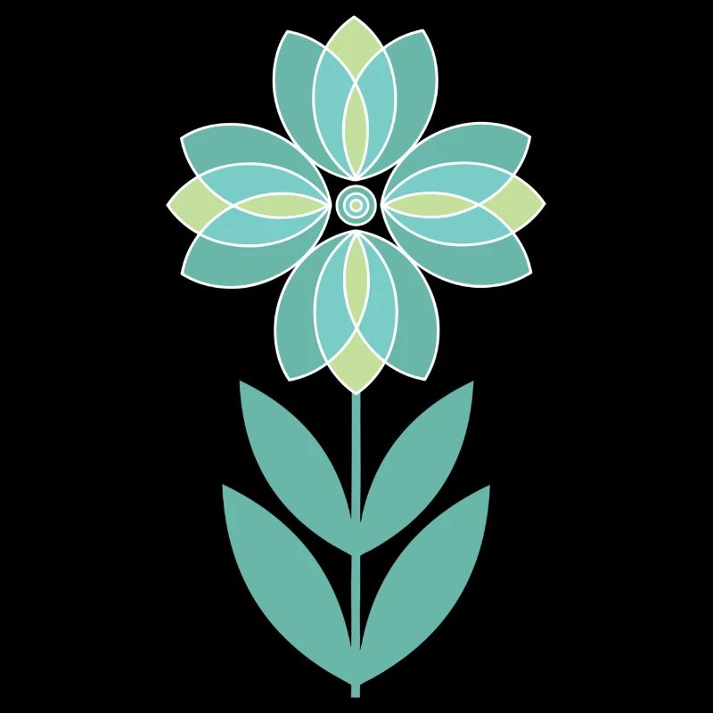 Fleur verte du milieu du siècle