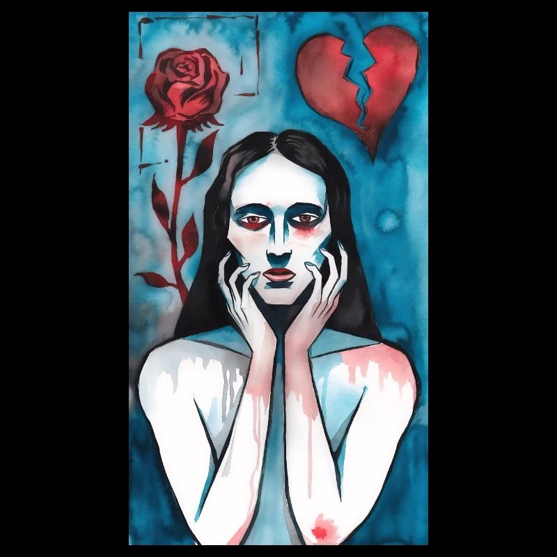 Gebrochene Liebe, trauernde dame