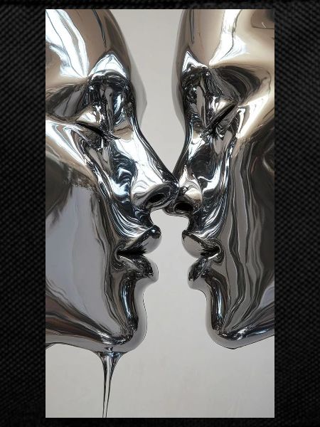 Silberne Kussfiguren