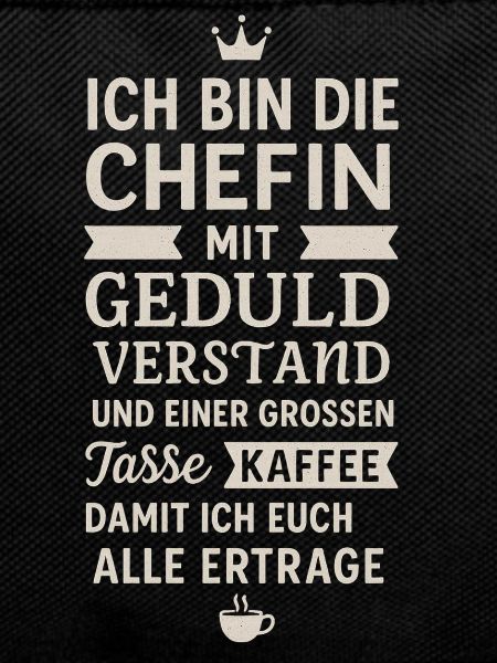 Chefin mit Geduld und Kaffee