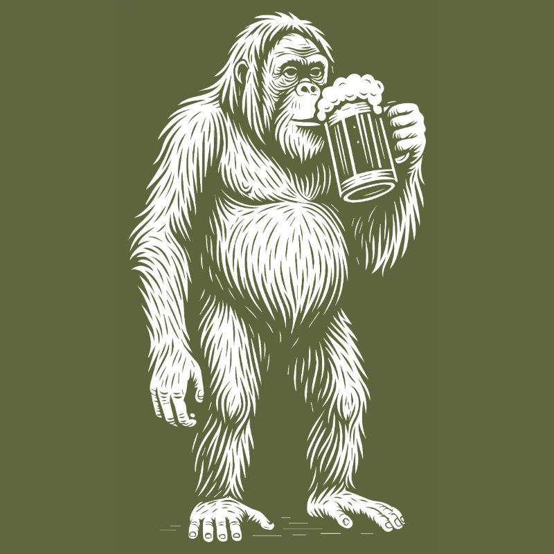 Beer Mug Monkey Silhouette