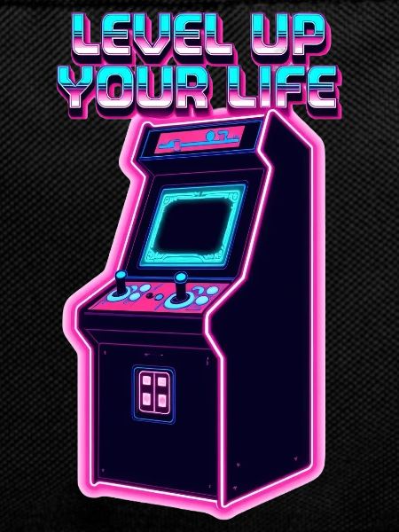 Level Up Your Life Neon Arcade