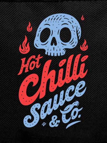 Blue Skull Chili Sauce Design