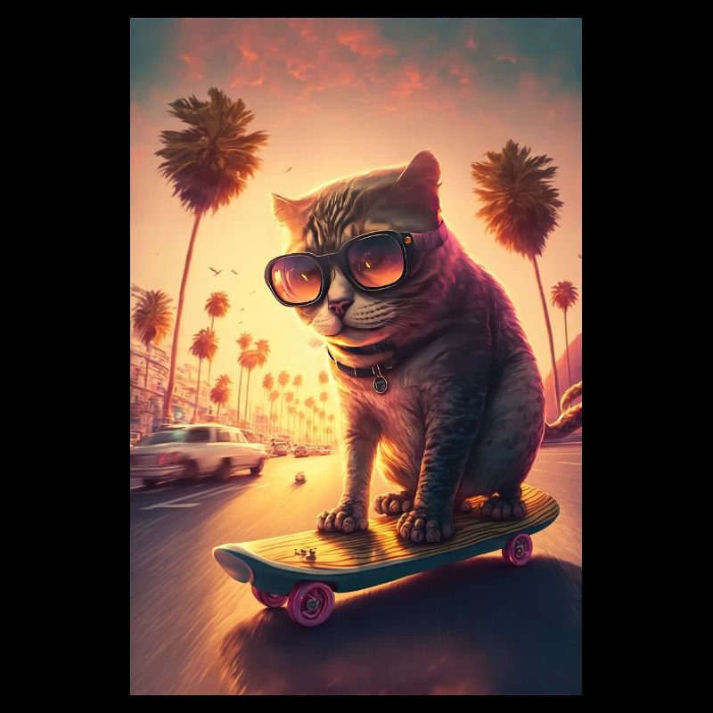 Cat Skateboard Lunettes de soleil Palms Skateboard