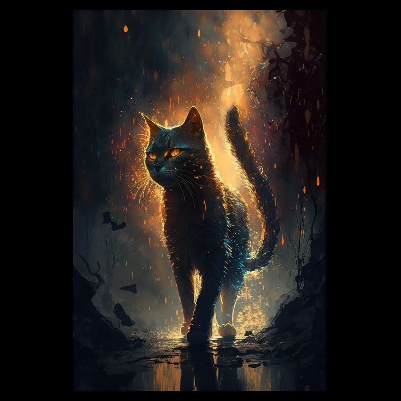 Black Cat Cool Mystical