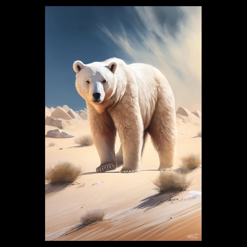 Polar bear desert climate global warming climate protection