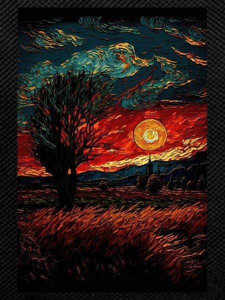 Sunset Landscape Field Paintings