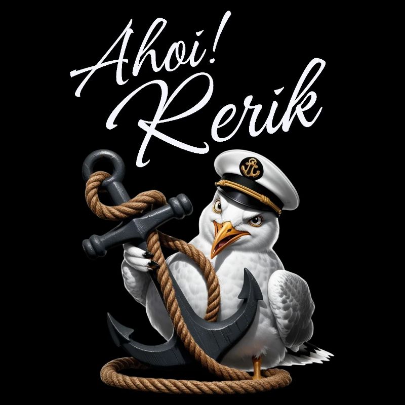 Ahoy Rerik Funny Seagull with Anchor