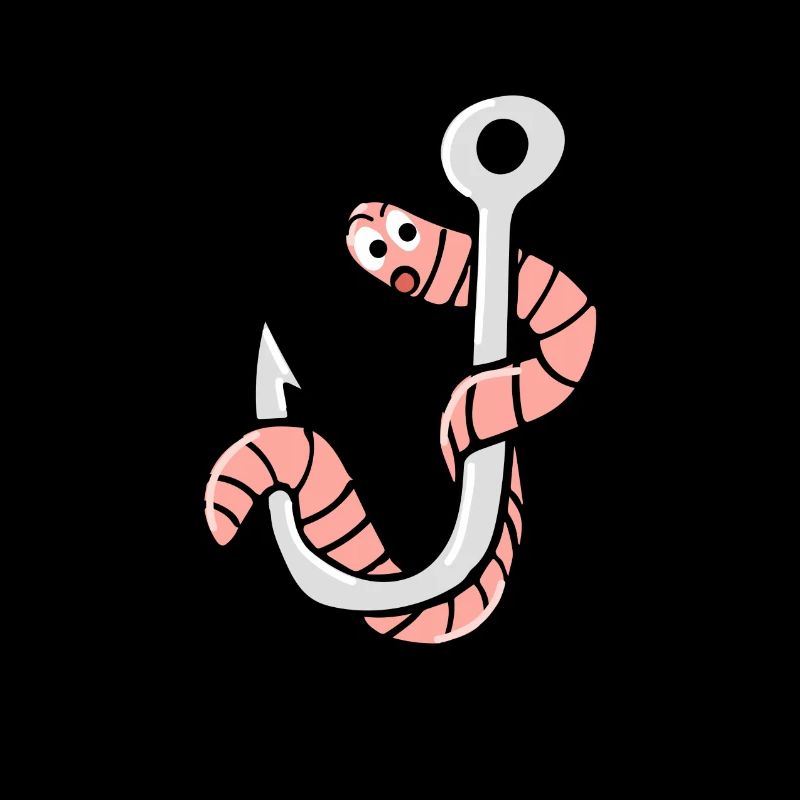 Fishhook with a worm