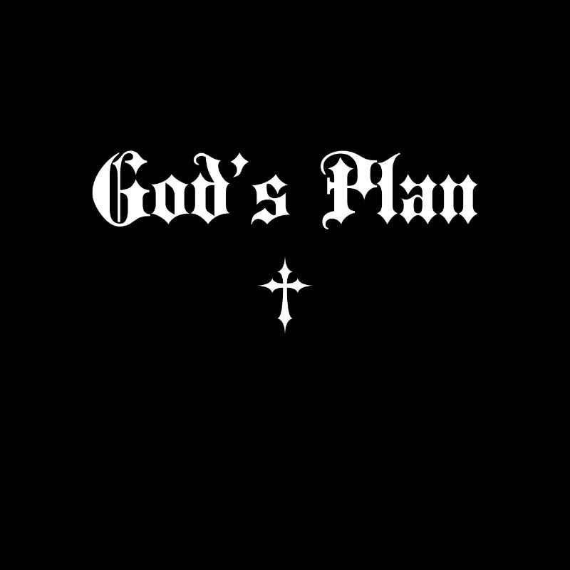 Le plan de Dieu en écriture gothique avec croix
