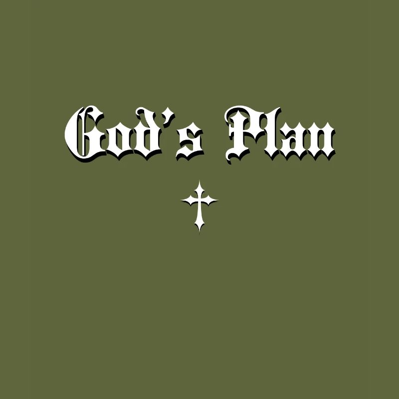 God's Plan in Gothic script with cross