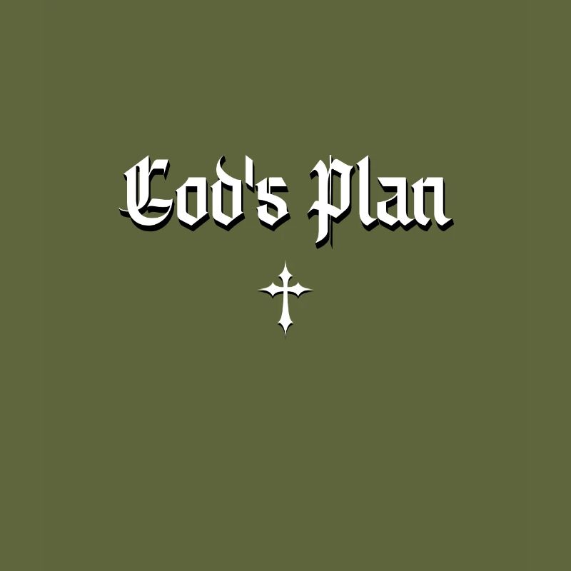 God's Plan in Gothic script with cross