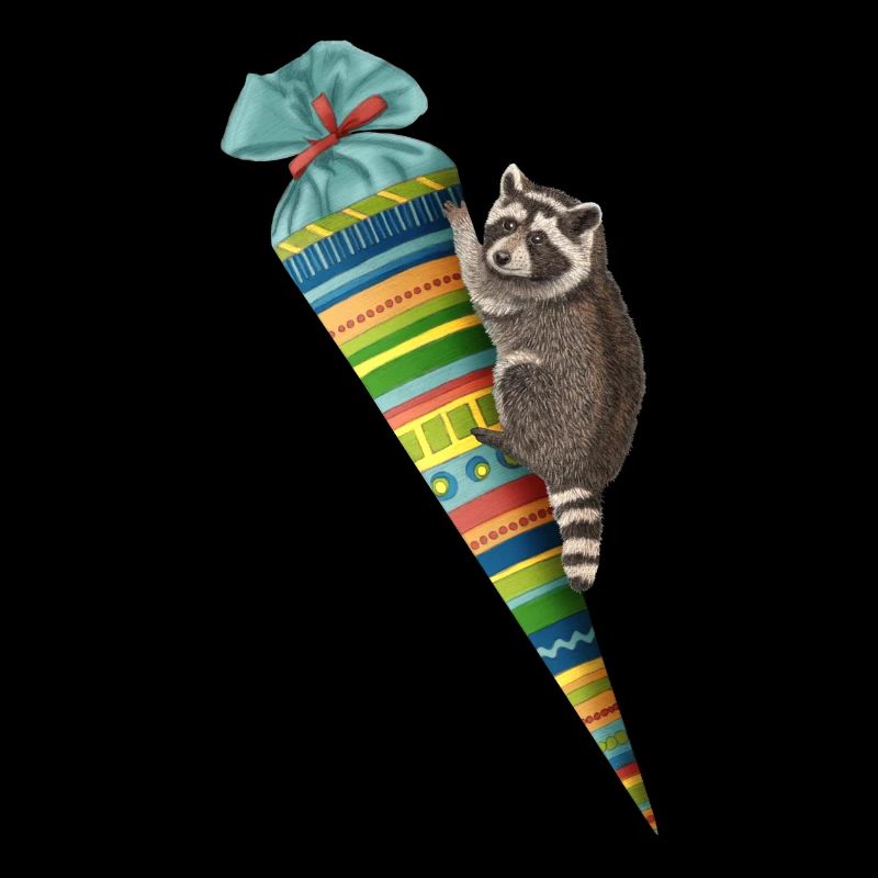 Raton laveur avec sac d’école