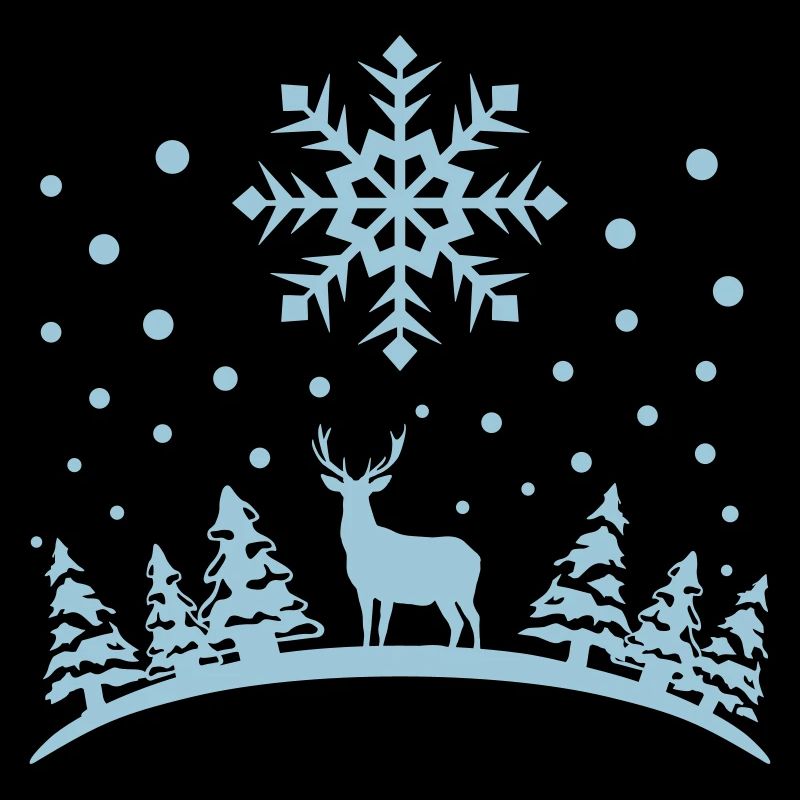 Winter - deer, forest and snow
