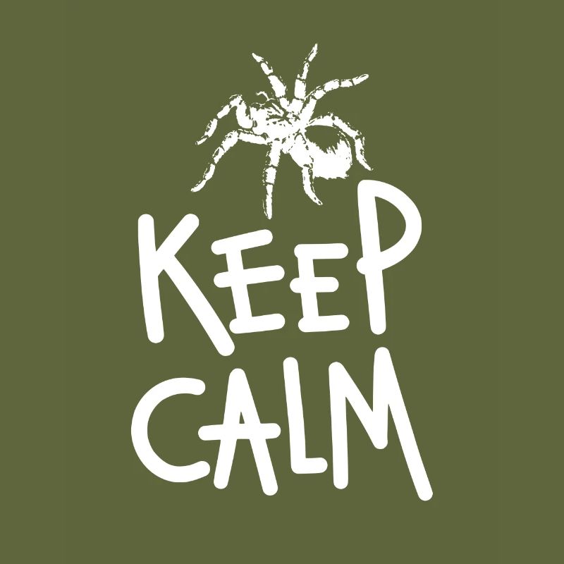 Keep Calm Tarentule Araignée blanc design horizontal