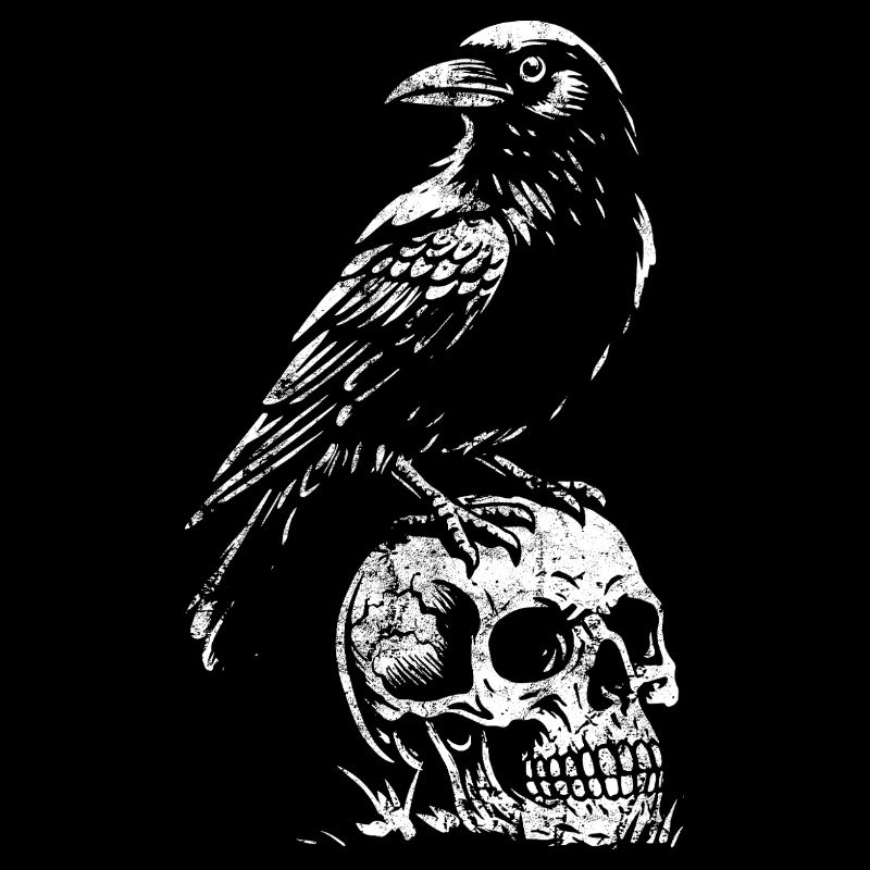 Black Raven - Skull - Mythology