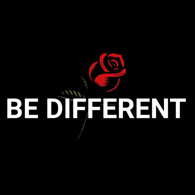 BE DIFFERENT – Rote Rose Selbstliebe Positivität