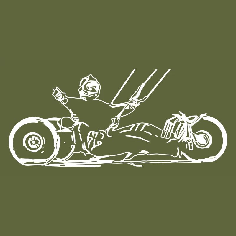 Kitebuggy from the side with white outer contour