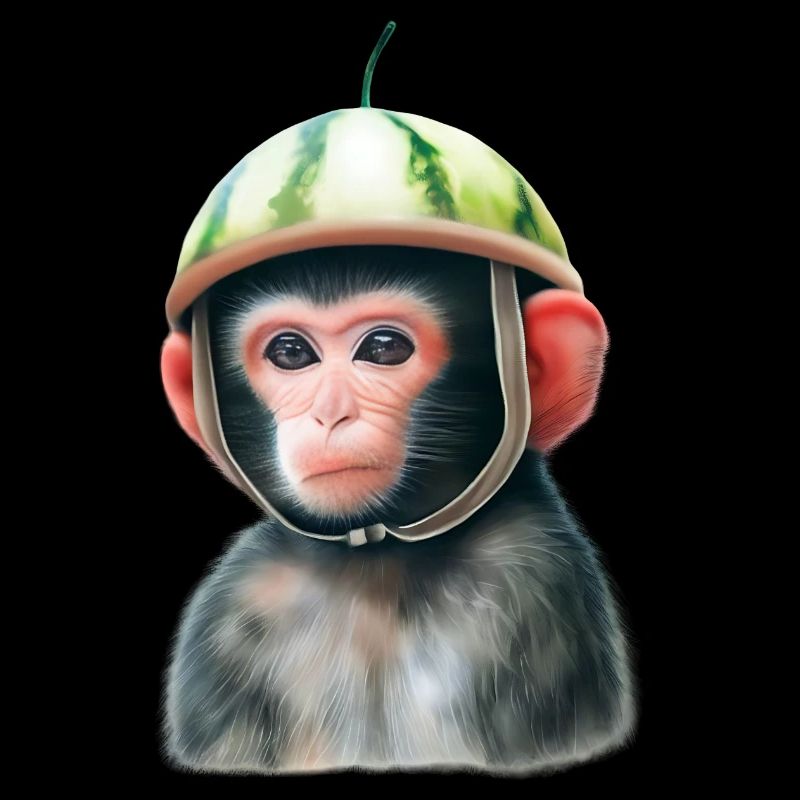 Affe mit Wassermelone