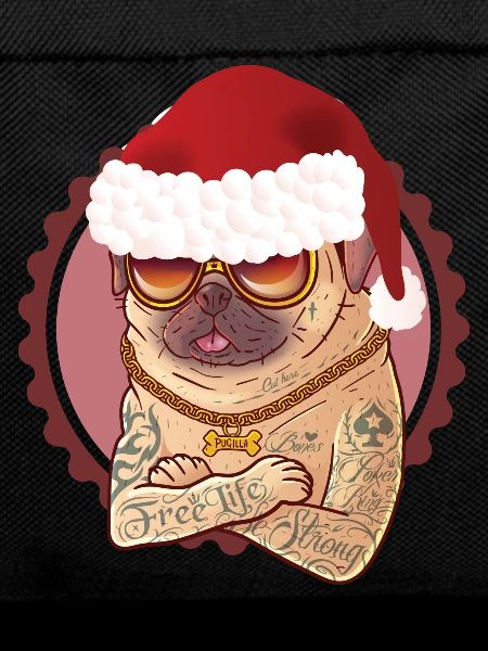 Pug dog christmas