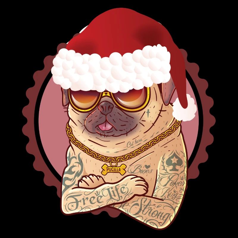 Mops Hund weihnachten