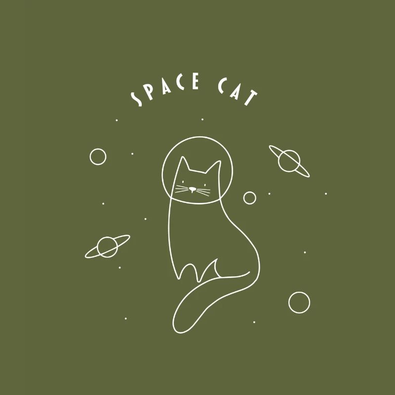 spacecat - cute cat as white astronaut