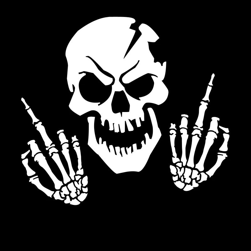 Skeleton Middle Finger Skull Symbol