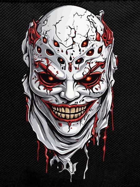 Scary Halloween Psychopath Mask Design