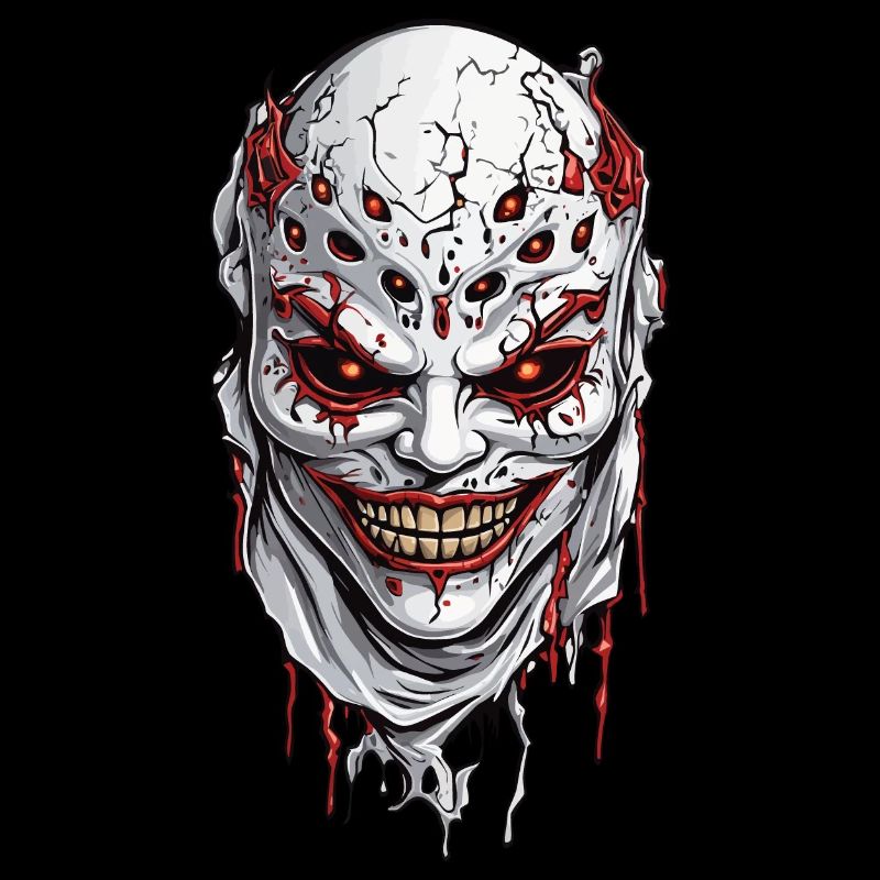 Scary Halloween Psychopath Mask Design